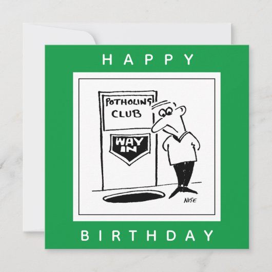 Potholing Club Entrance in the Floor ￼ Cartoon カード (正面)