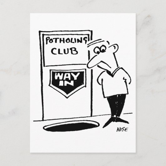 Potholing Club Entrance in the Floor Cartoon ポストカード (正面)