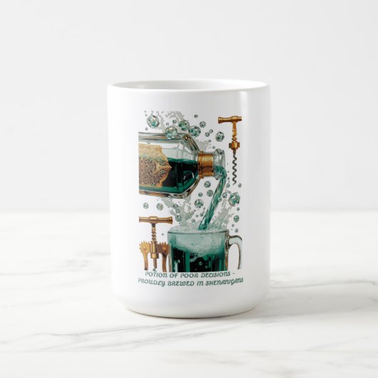 Potion of Poor Decisions Bottle Graphic Tee コーヒーマグカップ (中央)