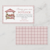 Potluckピクニックリクエストブライダルシャワーカード エンクロージャーカード (正面/裏面)