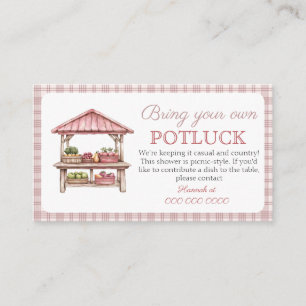 Potluckピクニックリクエストブライダルシャワーカード エンクロージャーカード