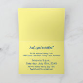 Potluck招待状、ブルー&ホワイト、折り畳み招待状 招待状 (内部)