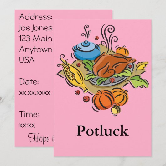 Potluck 招待状 (正面/裏面)