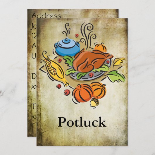 Potluck 招待状 (正面/裏面)