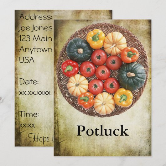 Potluck 招待状 (正面/裏面)