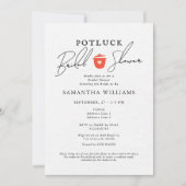 Potluck White Bridal Shower 招待状 (正面)