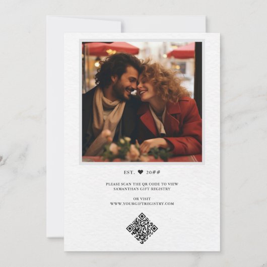 Potluck White Bridal Shower 招待状 (裏面)