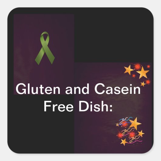 Potlucks(食物アレルギーの警告)のシール スクエアシール (正面)