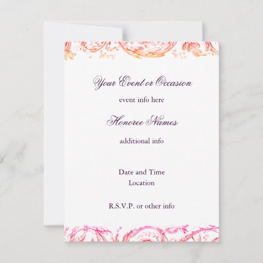 Potpourri de Marieアントワネットのカスタムの招待状 招待状 (裏面)