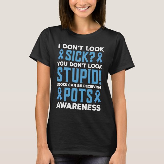 POTS Awareness POTS Syndrome Fighter Warrior Tシャツ (正面)