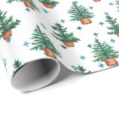 Potted Christmas Tree Farmhouse Holiday Pattern ラッピングペーパー (ロールコーナー)