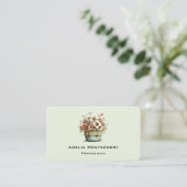 Potted Flowers Cozy Shabby Cute Florist 名刺 (スタンド正面)