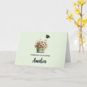 Potted Flowers Cozy Shabby Cute Graduation カード (黄色い花)