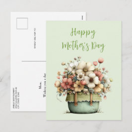 Potted Flowers Cozy Shabby Cute Mother's Day シーズンポストカード