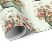 Potted Flowers Cozy Shabby Cute Pattern ラッピングペーパー (ロールコーナー)