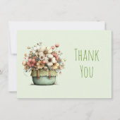 Potted Flowers Cozy Shabby Style Cute サンキューカード (正面)