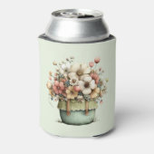 Potted Flowers Cozy Shabby Style Cute 缶クーラー (缶裏面)
