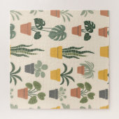 Potted Houseplants Pattern ジグソーパズル (横)