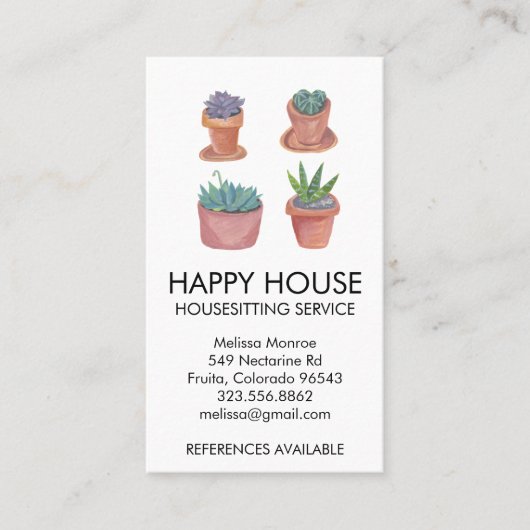 Potted Housesitting Home Services Plant Care 名刺 (正面)