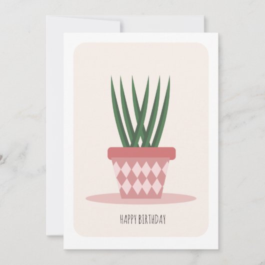 Potted Plant Birthday Card カード (正面)