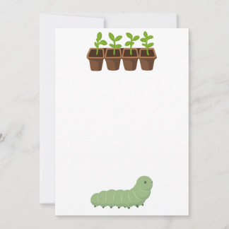 Potted Plants with A Caterpillar Invitation 招待状