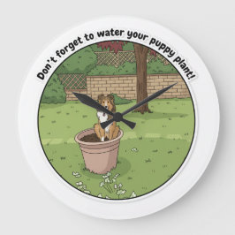Potted Sheltie ラージ壁時計