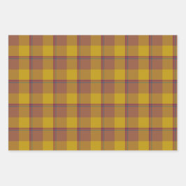 Potters Clay and Pizza Plaid Gold Brown ラッピングペーパーシート