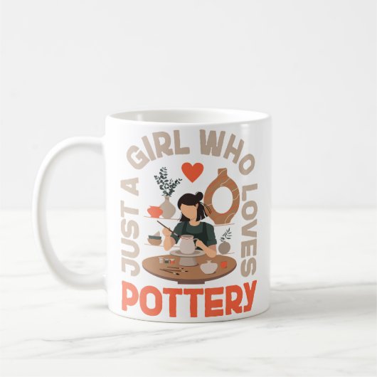Pottery Ceramics Artist Just A Girl Who Loves Pott コーヒーマグカップ (左)