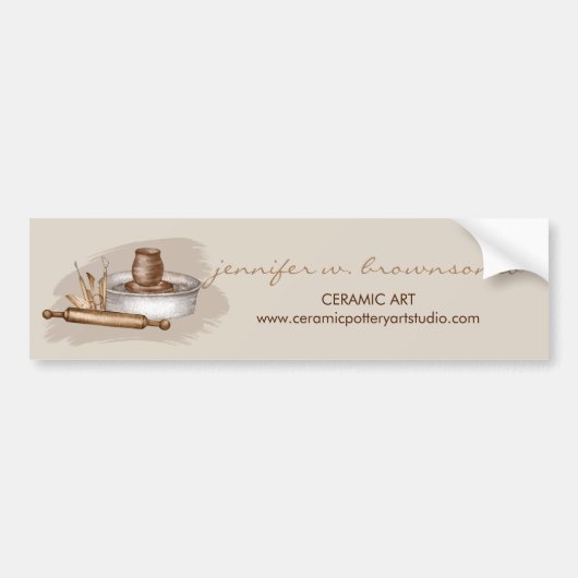 Pottery Ceramics Artist Studio Online バンパーステッカー (正面)