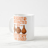 Pottery - Easily Distracted By Pottery And Dogs コーヒーマグカップ (正面左)