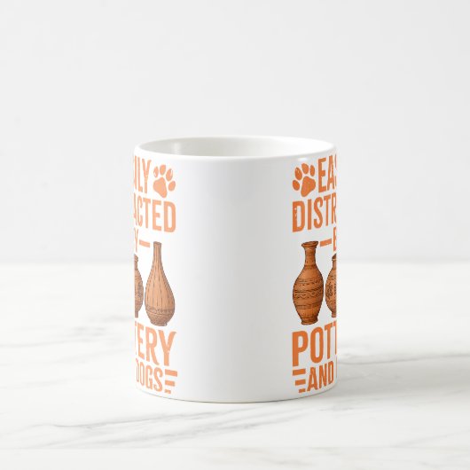 Pottery - Easily Distracted By Pottery And Dogs コーヒーマグカップ (中央)