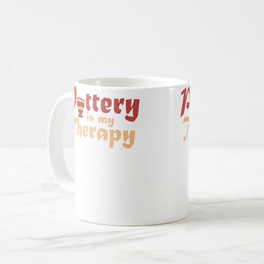 Pottery Is My Therapy  Ceramic Artist  Clay Potter コーヒーマグカップ (正面左)