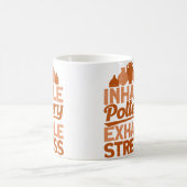 Pottery Makers Inhale Pottery Exhale Stress Potter コーヒーマグカップ (中央)