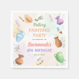 Pottery Painting Birthday スタンダードカクテルナプキン