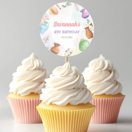 Pottery Painting Birthday ラウンドシール