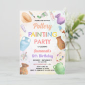 Pottery Painting Birthday Invitation 招待状 (スタンド正面)