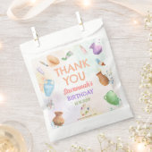 Pottery Painting Party Birthday フェイバーバッグ (クリップ留めされた状態)