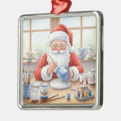 Pottery Painting Santa Claus  メタルオーナメント (左)