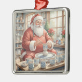 Pottery Painting Santa Claus  メタルオーナメント (左)