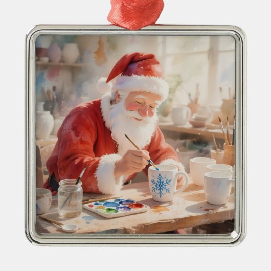 Pottery Painting Santa Claus  メタルオーナメント (正面)