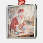 Pottery Painting Santa Claus  メタルオーナメント (左)