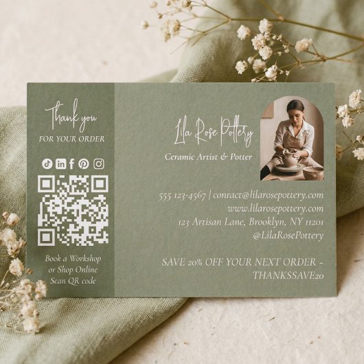 Pottery Photo Business Thanks You For Your Order サンキューカード