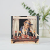 Potting Tullips by Jessie Willcox Smith 招待状 (スタンド正面)