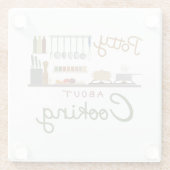 Pottyについて料理の説明デザイン ガラスコースター (裏面)