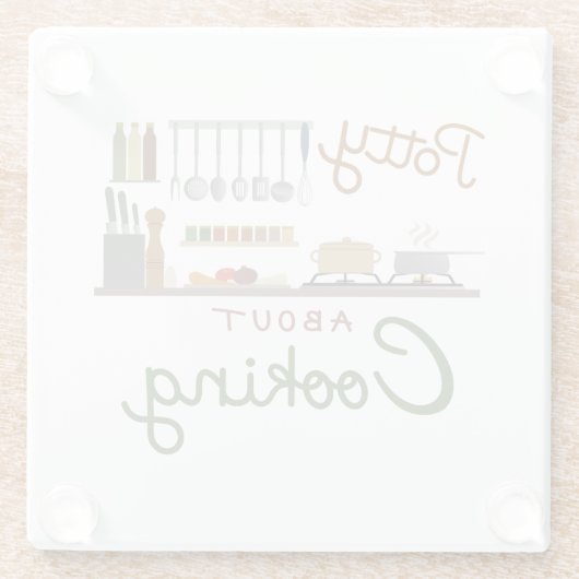 Pottyについて料理の説明デザイン ガラスコースター (裏面)