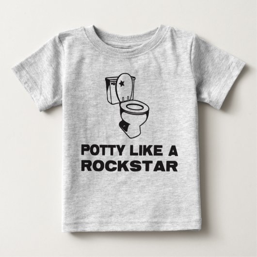 Pottyはロックスターのワイシャツを好みます ベビーTシャツ (正面)