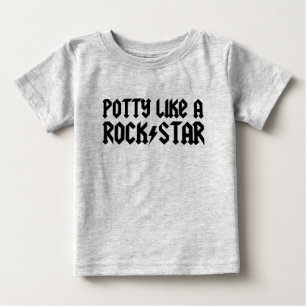 Pottyはロックスターを好みます ベビーTシャツ