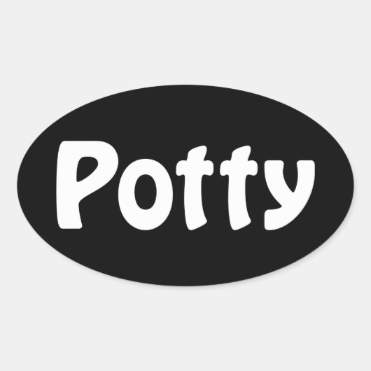 Pottyオーバルステッカー 楕円形シール (正面)