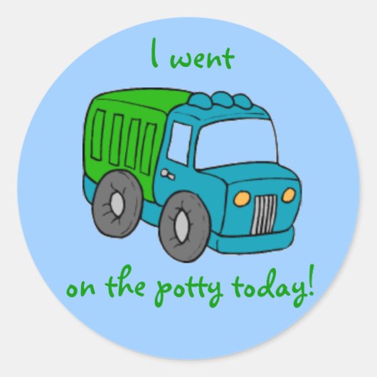 Potty Training Reward Sticker--Truck ラウンドシール (正面)
