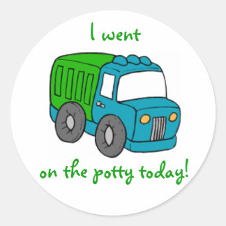 Potty Training Reward Sticker--Truck ラウンドシール